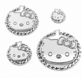 Silver Kitty Hoop Earrings
